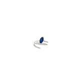 14K WHITE GOLD 1.25CT MARQUISE BLUE SAPPHIRE AA AND .25CT G VS2 DIAMOND SNAKE RING